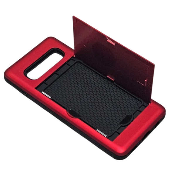 JUST4YOU Samsung Galaxy S10+ Red Card Storage Case - Picture 1 of 5